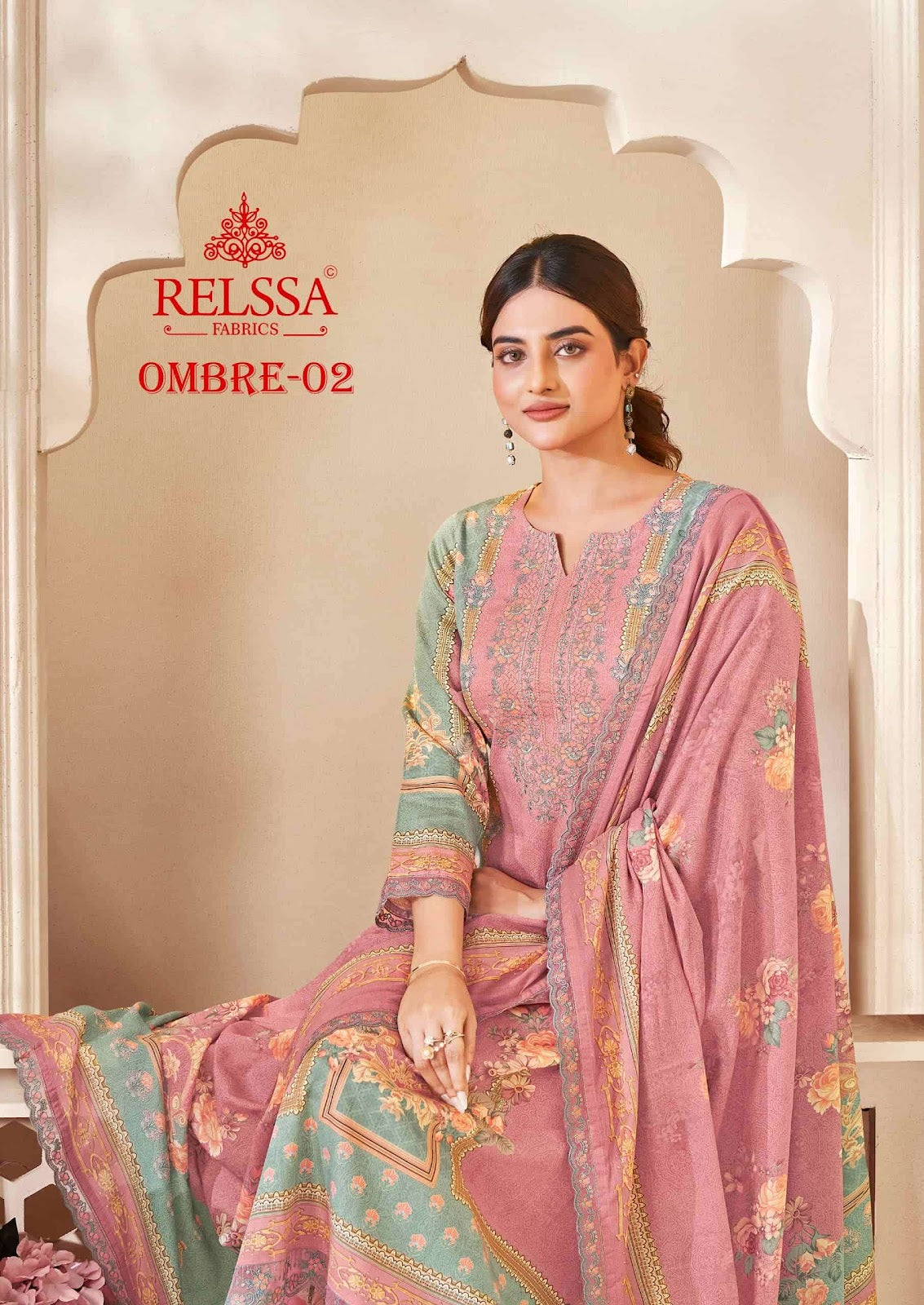 Ombre Vol 2 Relssa Fabrics Giza Satin Karachi Salwar Suits Exporter Gujarat