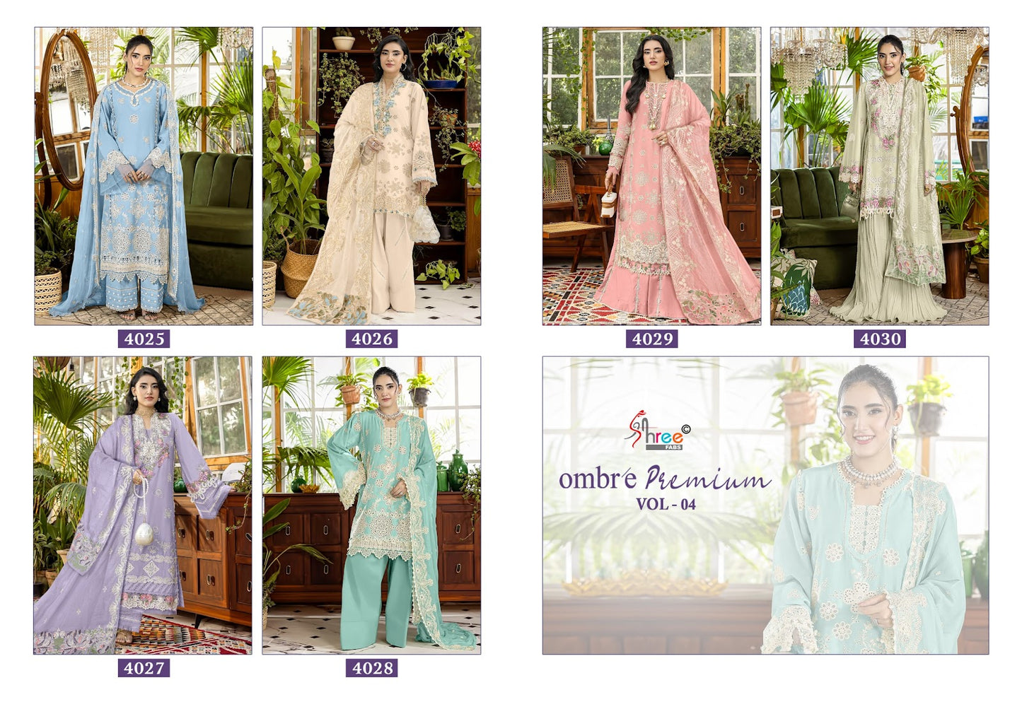 Ombre Vol 4 Premium Shree Fabs Cotton Pakistani Salwar Suits Supplier Gujarat