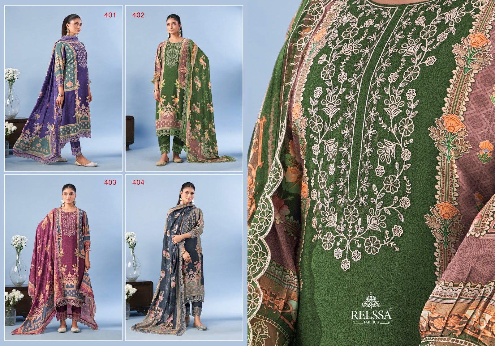 Ombre Vol 4 Relssa Fabrics Cotton Pant Style Suits Exporter Gujarat