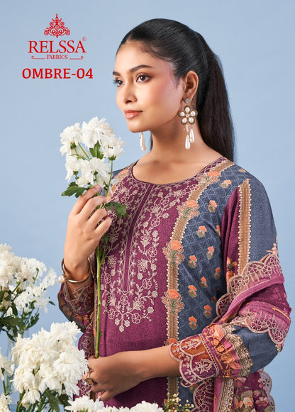 Ombre Vol 4 Relssa Fabrics Cotton Pant Style Suits Exporter Gujarat