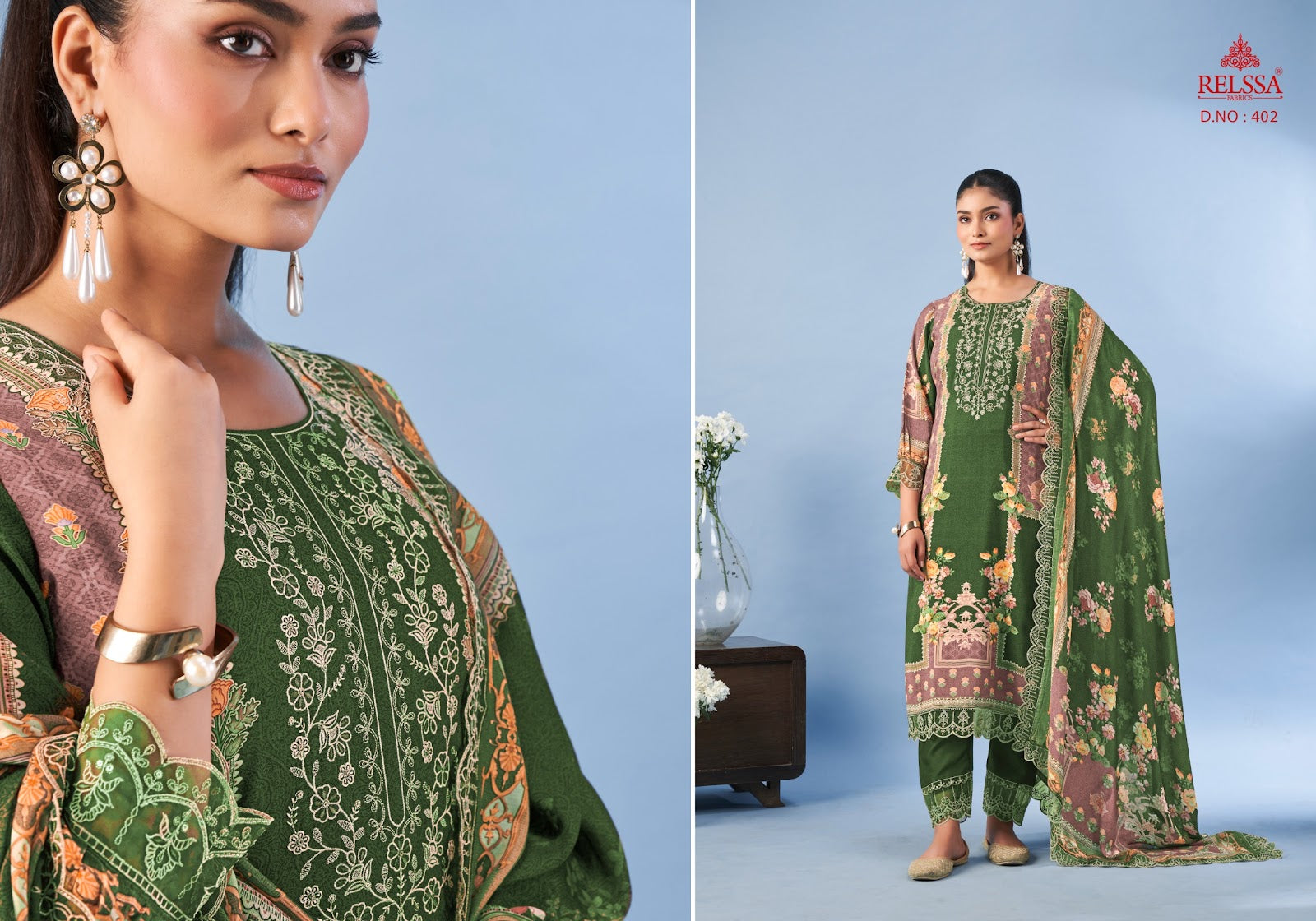 Ombre Vol 4 Relssa Fabrics Cotton Pant Style Suits Exporter Gujarat