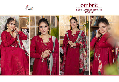 Ombre Vol 5 Lawn Collection 25 Shree Fabs Cotton Pakistani Salwar Suits Manufacturer