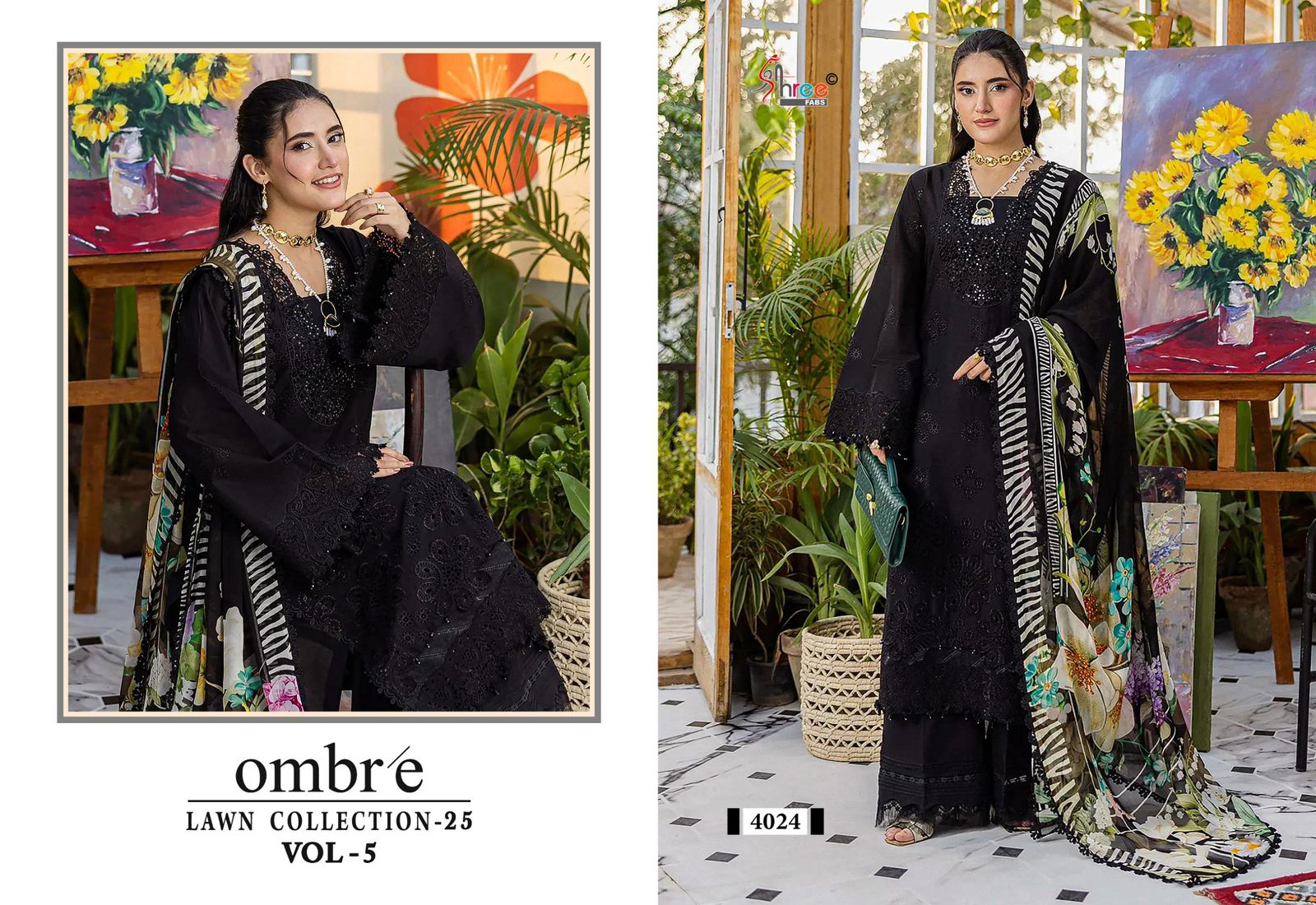 Ombre Vol 5 Lawn Collection 25 Shree Fabs Cotton Pakistani Salwar Suits Manufacturer