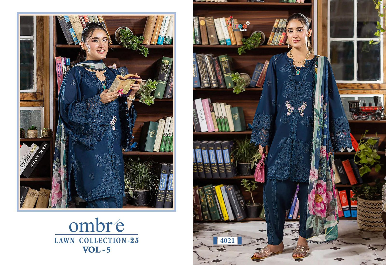 Ombre Vol 5 Lawn Collection 25 Shree Fabs Cotton Pakistani Salwar Suits Manufacturer