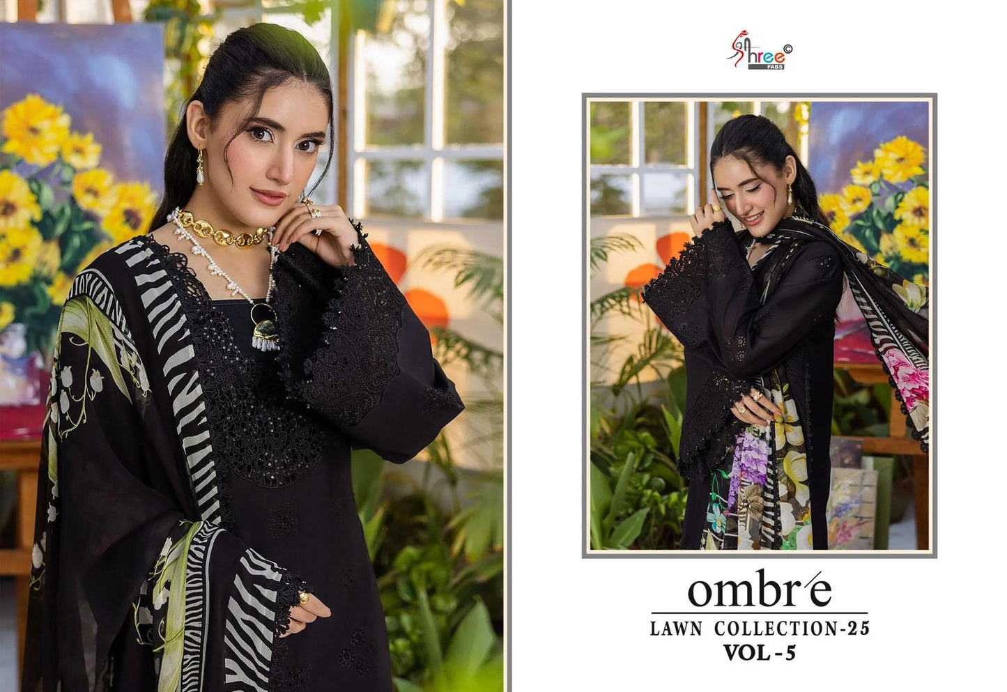 Ombre Vol 5 Lawn Collection 25 Shree Fabs Cotton Pakistani Salwar Suits Manufacturer