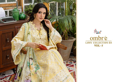 Ombre Vol 5 Lawn Collection 25 Shree Fabs Cotton Pakistani Salwar Suits Manufacturer