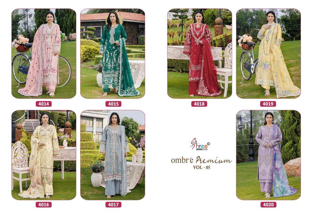 Ombre Vol 5 Premium Shree Fabs Cotton Pakistani Salwar Suits Wholesale Price