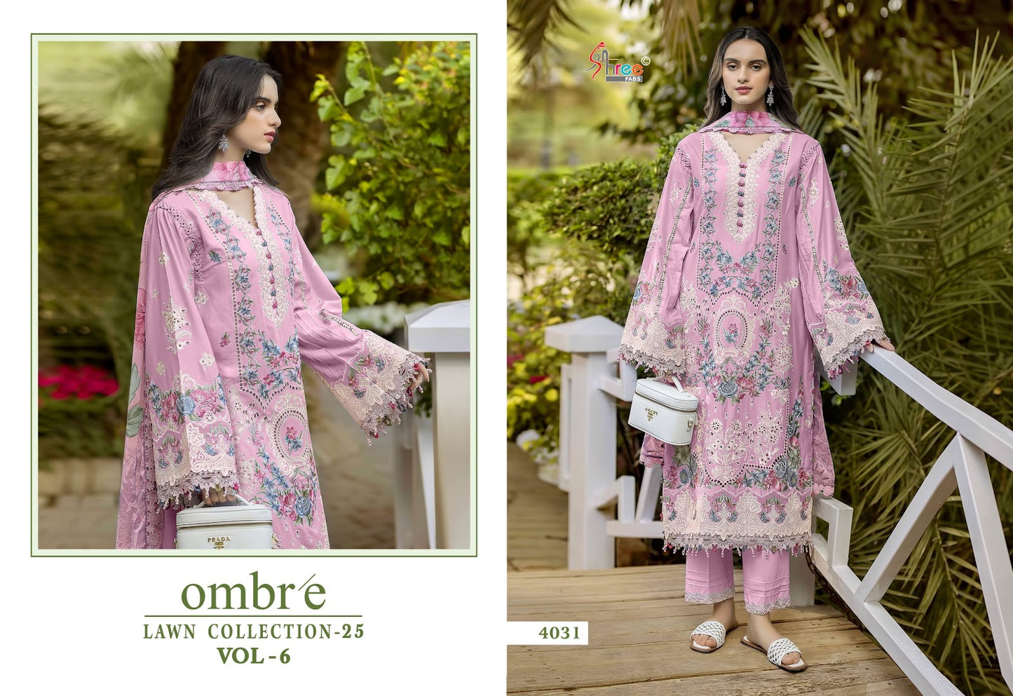 Ombre Vol 6 Lawn Collection 25 Shree Fabs Cotton Pakistani Salwar Suits Exporter