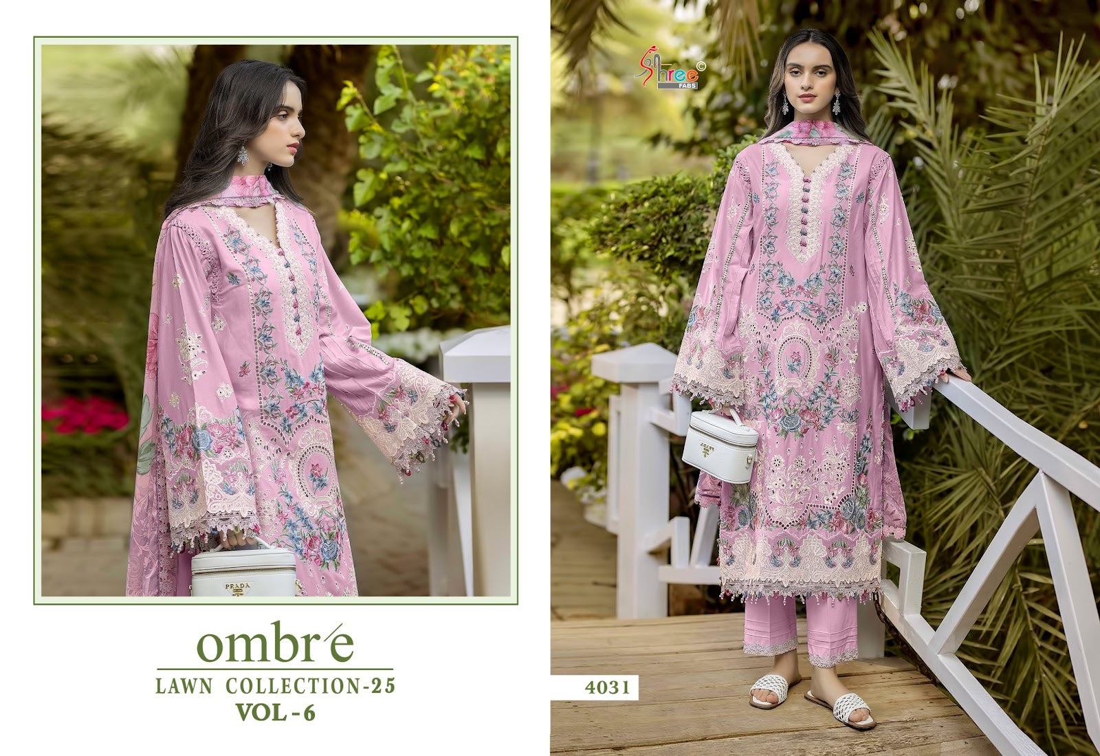 Ombre Vol 6 Lawn Collection 25 Shree Fabs Cotton Pakistani Salwar Suits Exporter