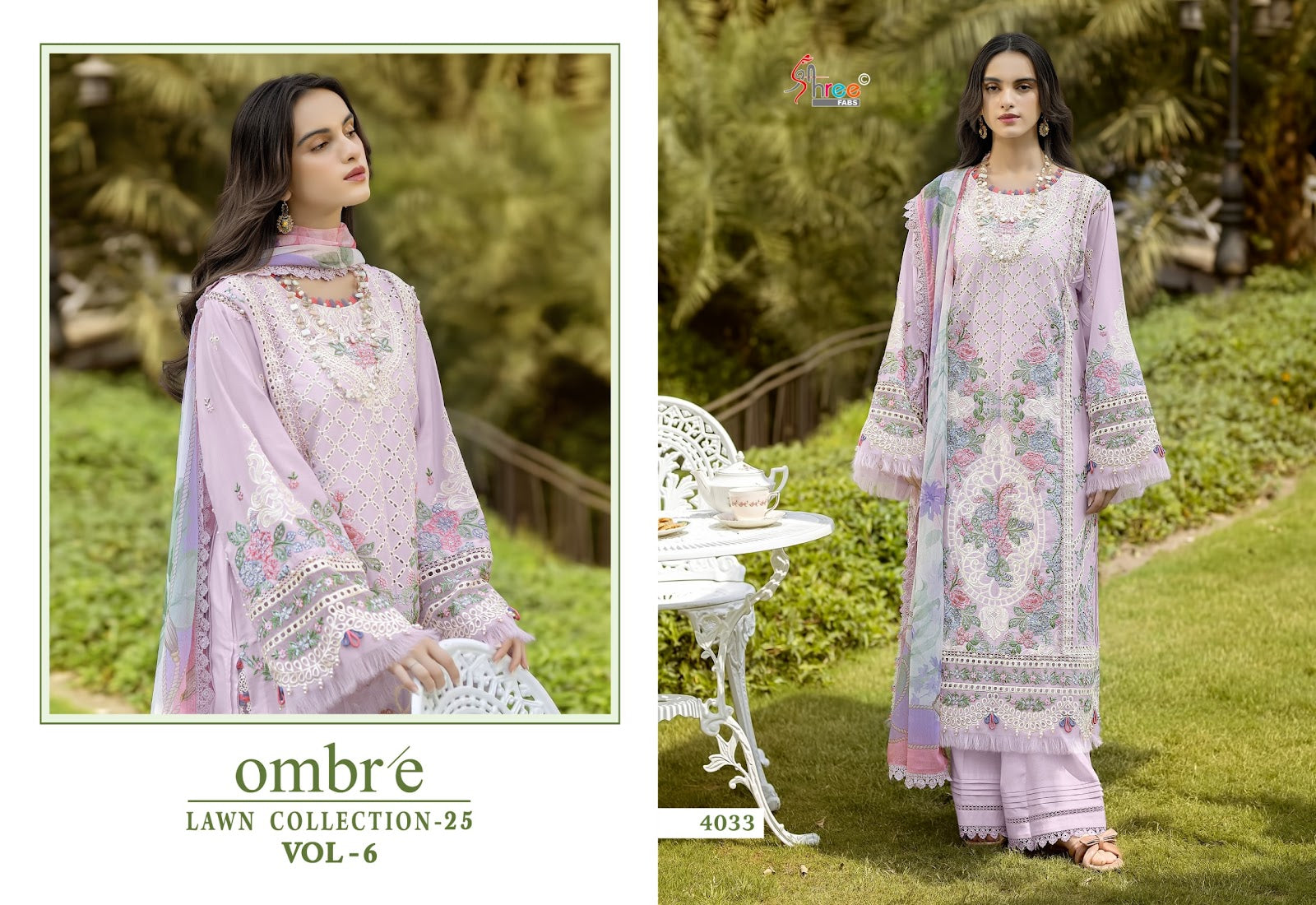 Ombre Vol 6 Lawn Collection 25 Shree Fabs Cotton Pakistani Salwar Suits Exporter