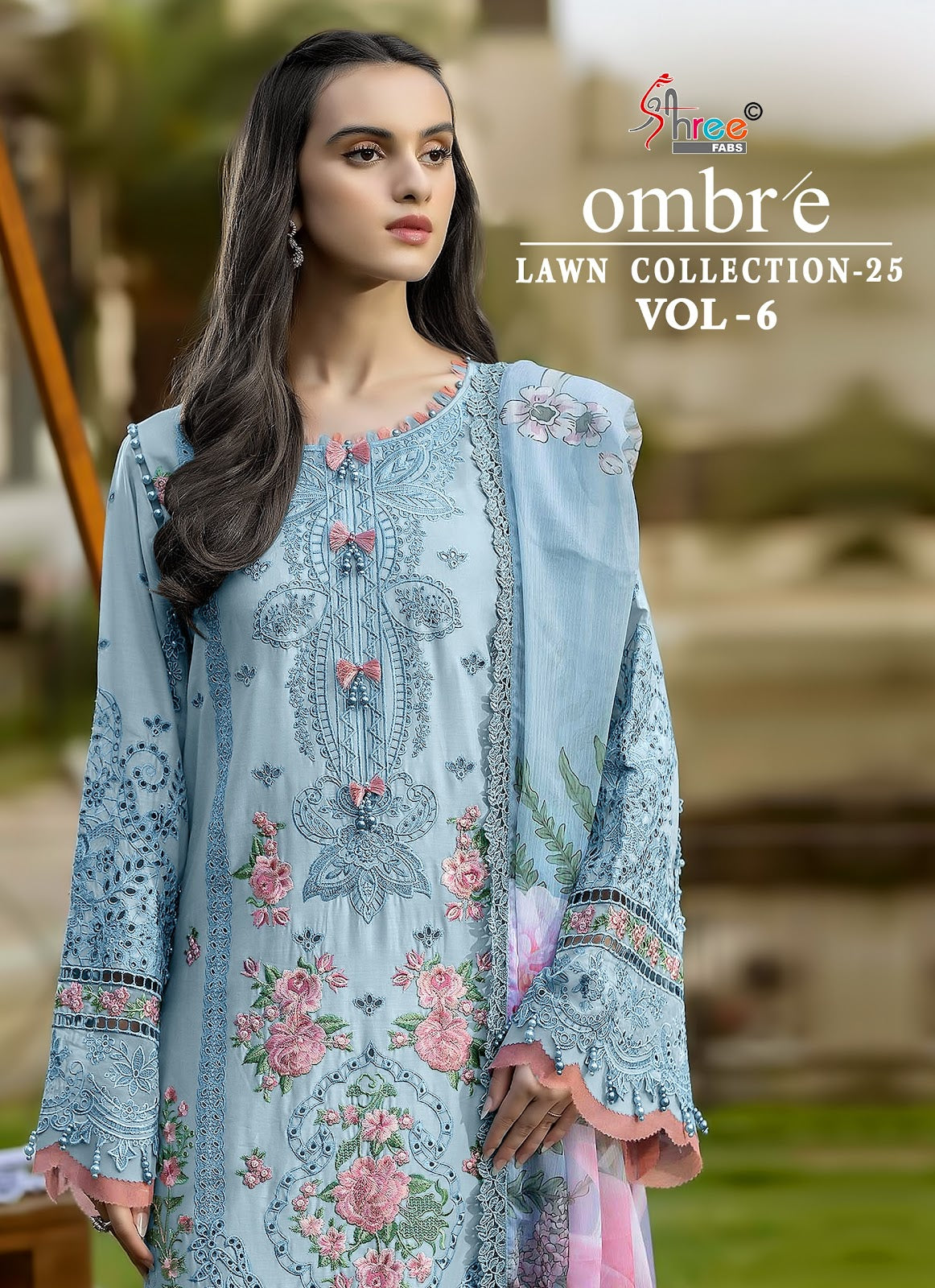 Ombre Vol 6 Lawn Collection 25 Shree Fabs Cotton Pakistani Salwar Suits Exporter