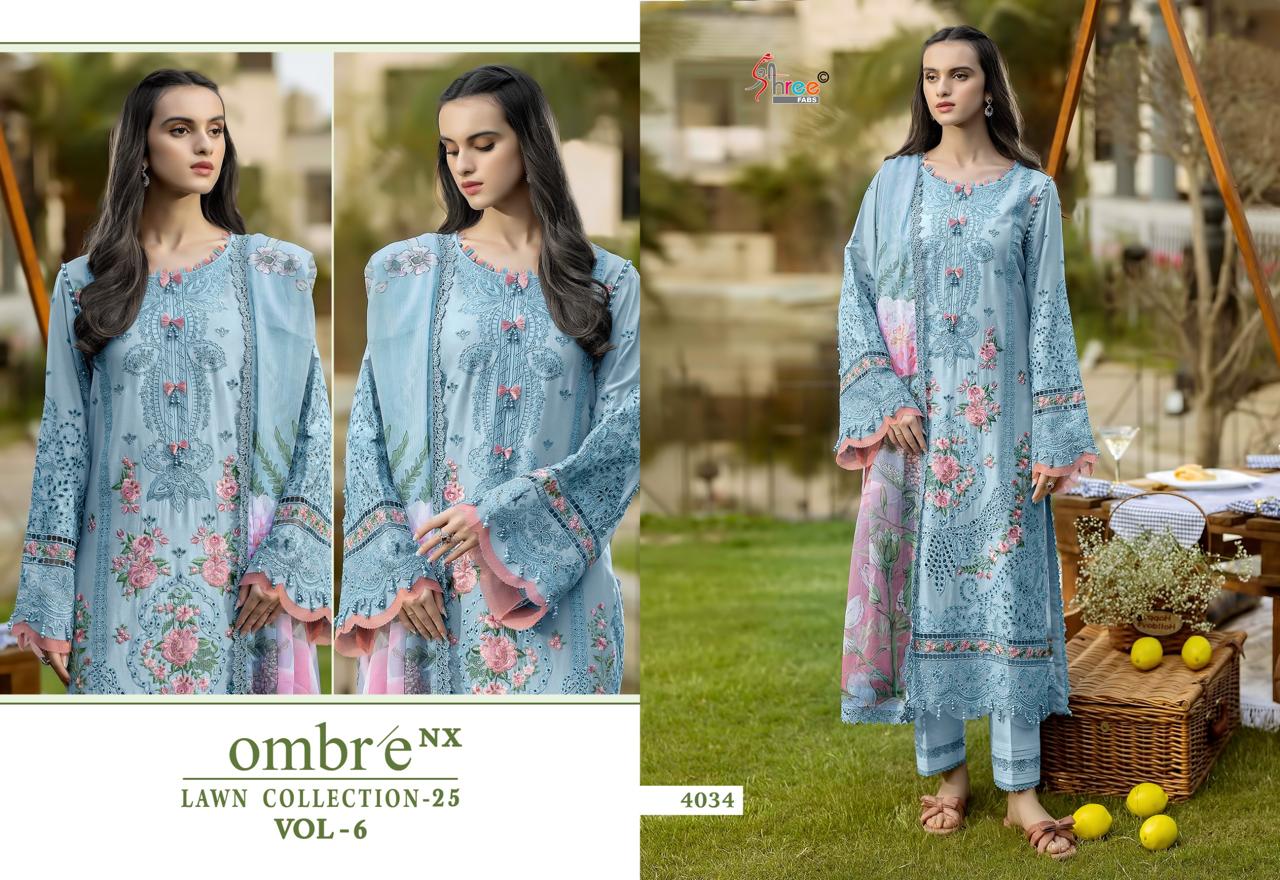 Ombre Vol 6 Nx Lawn Collection 25 Shree Fabs Cotton Pakistani Salwar Suits Exporter Ahmedabad