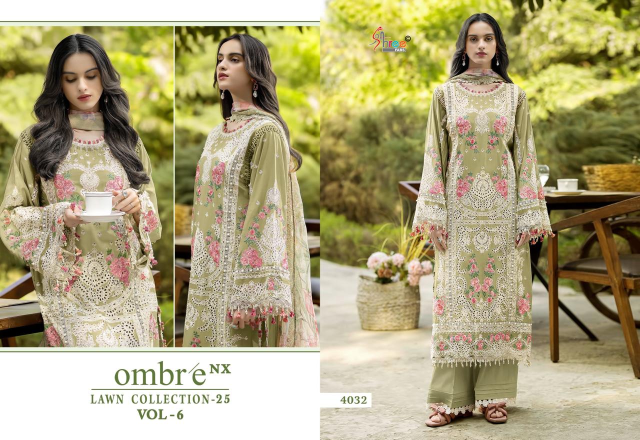 Ombre Vol 6 Nx Lawn Collection 25 Shree Fabs Cotton Pakistani Salwar Suits Exporter Ahmedabad