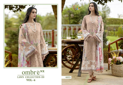 Ombre Vol 6 Nx Lawn Collection 25 Shree Fabs Cotton Pakistani Salwar Suits Exporter Ahmedabad