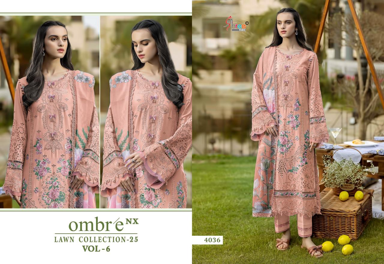 Ombre Vol 6 Nx Lawn Collection 25 Shree Fabs Cotton Pakistani Salwar Suits Exporter Ahmedabad