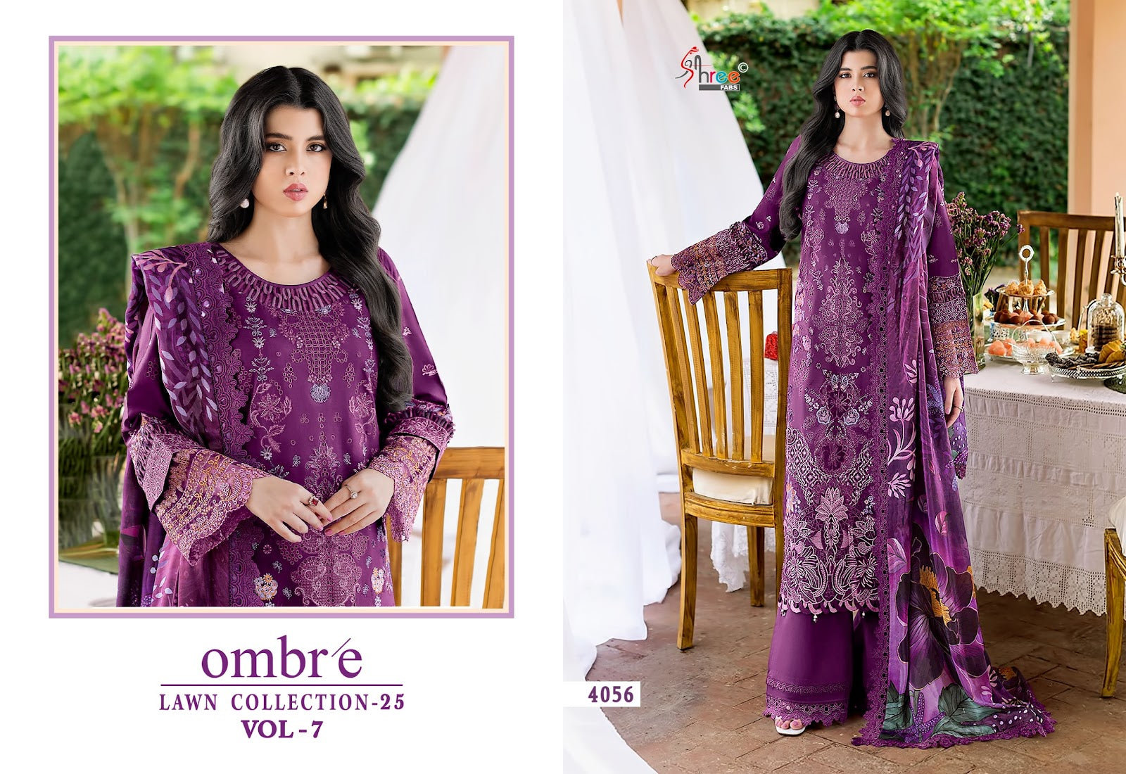 Ombre Vol 7 Lawn Collection 25 Shree Fabs Cotton Pakistani Salwar Suits Supplier India