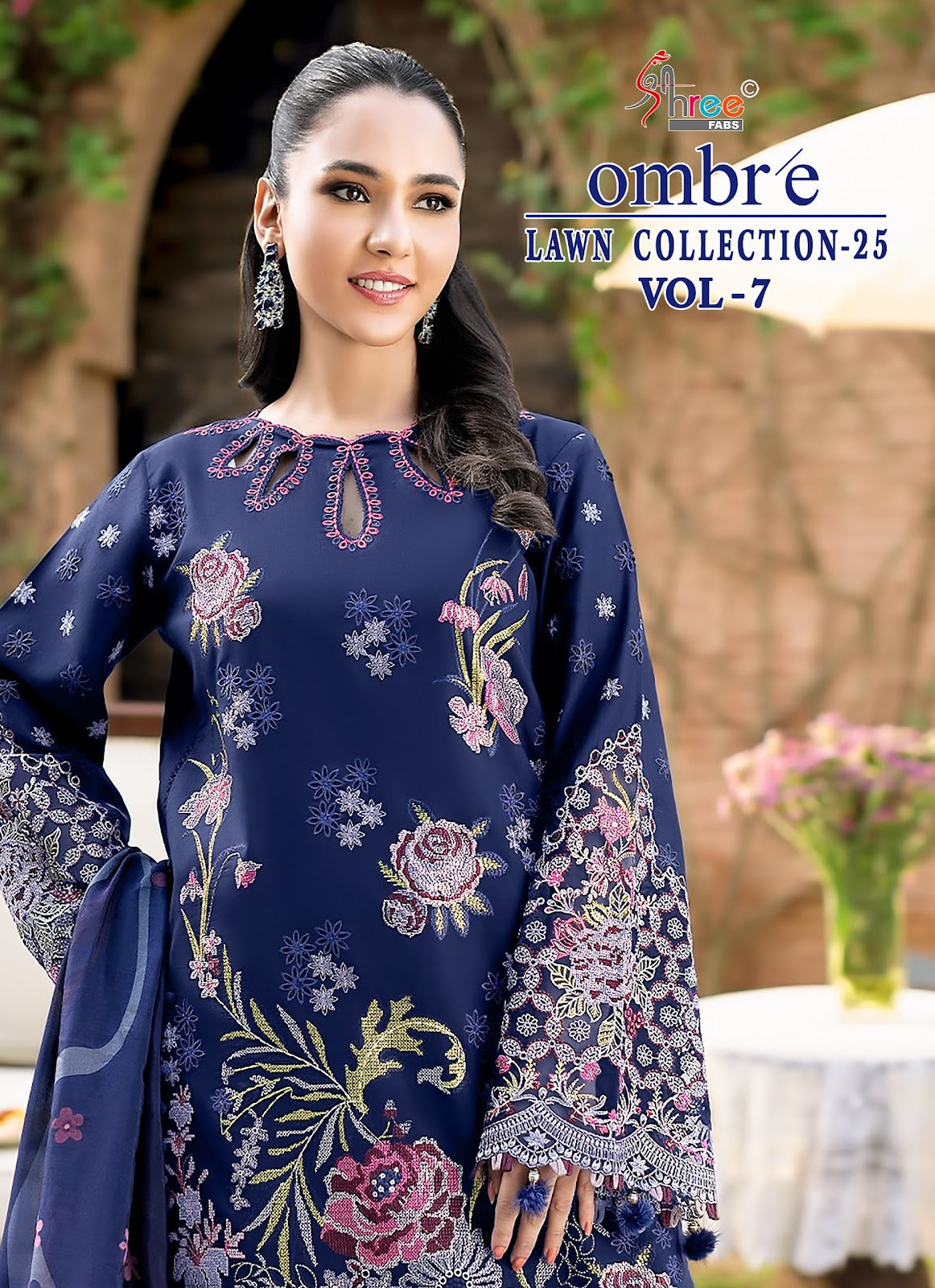 Ombre Vol 7 Lawn Collection 25 Shree Fabs Cotton Pakistani Salwar Suits Supplier India