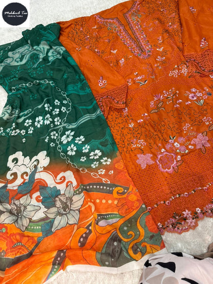 Ombre Vol 7 Mehboob Tex Lawn Cotton Karachi Salwar Suits Exporter Gujarat