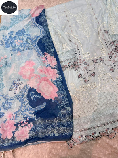 Ombre Vol 7 Mehboob Tex Lawn Cotton Karachi Salwar Suits Exporter Gujarat
