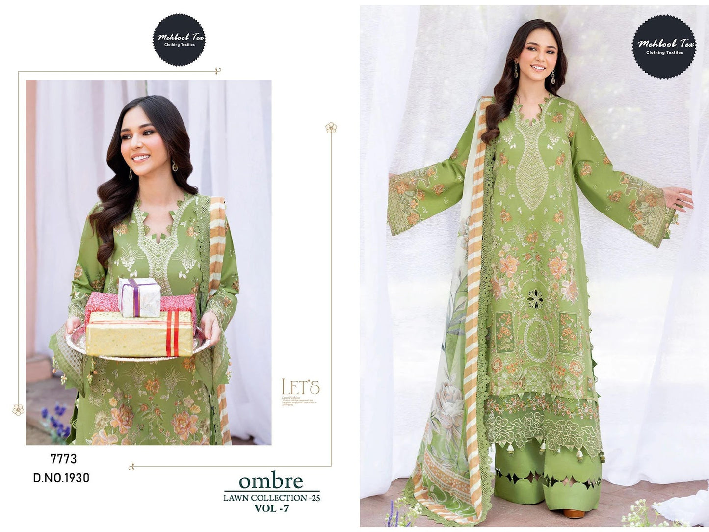 Ombre Vol 7 Mehboob Tex Lawn Cotton Karachi Salwar Suits Exporter Gujarat