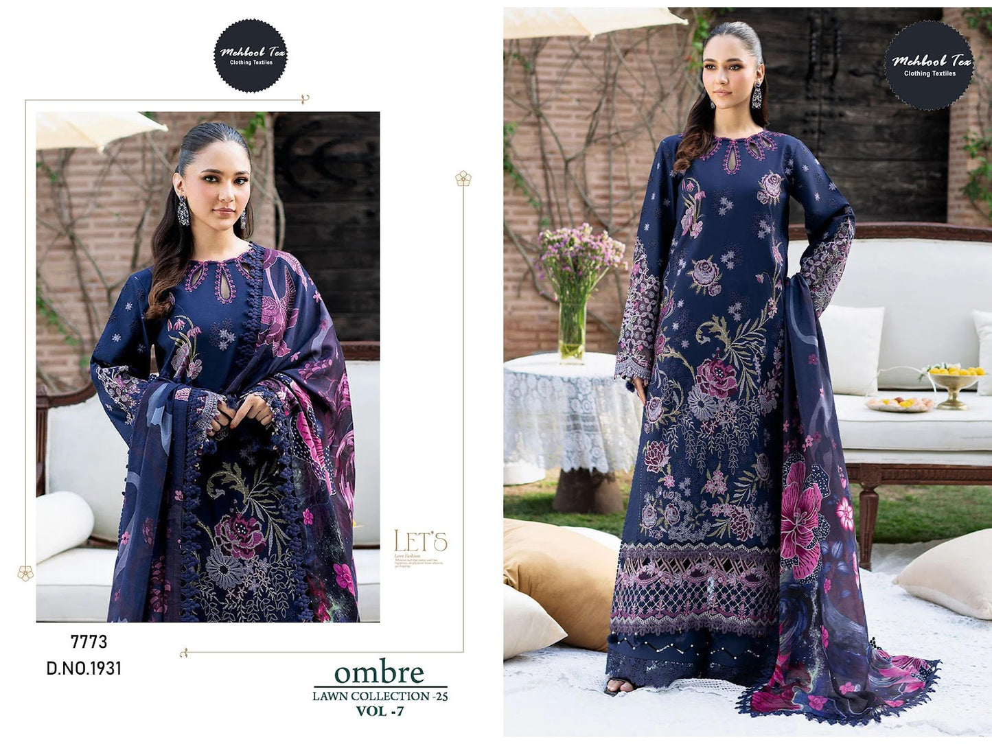 Ombre Vol 7 Mehboob Tex Lawn Cotton Karachi Salwar Suits Exporter Gujarat