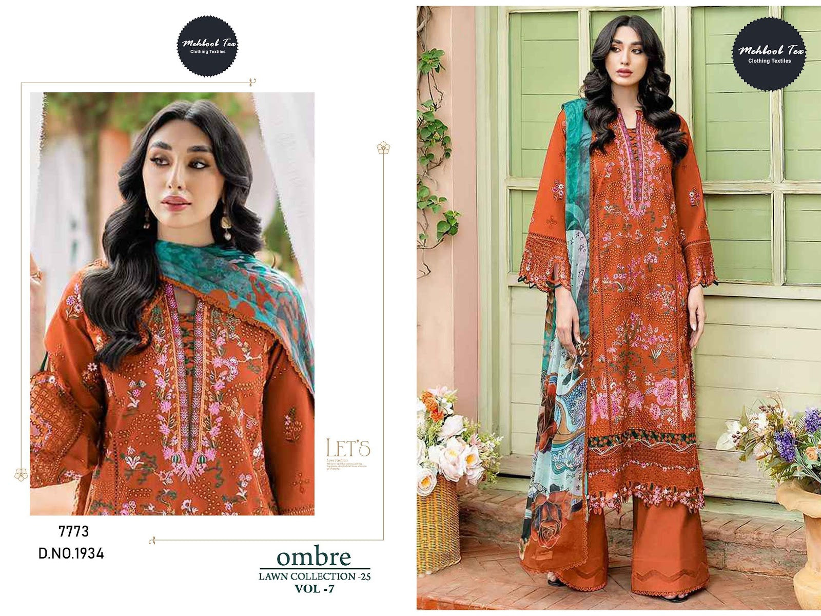 Ombre Vol 7 Mehboob Tex Lawn Cotton Karachi Salwar Suits Exporter Gujarat