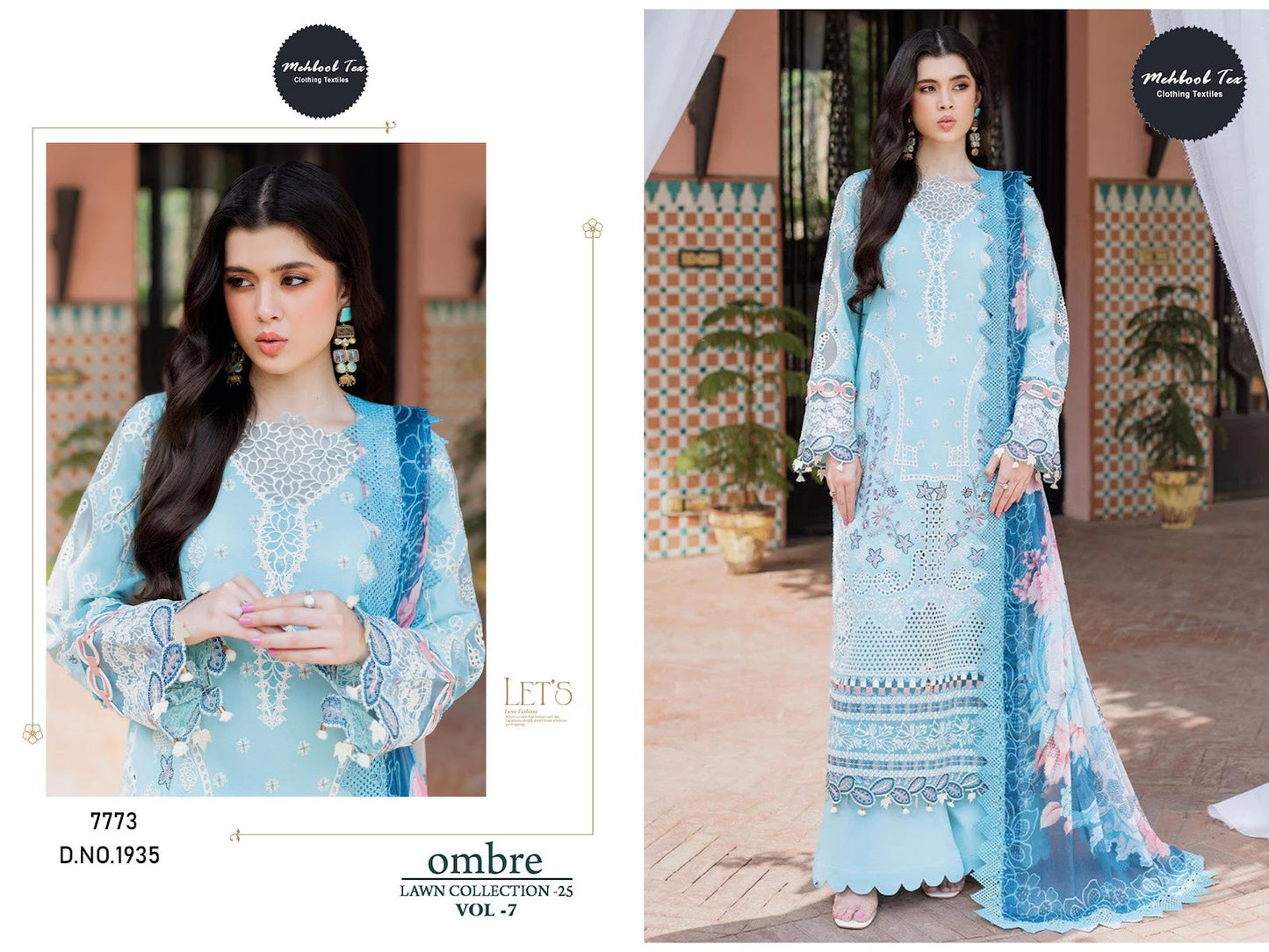Ombre Vol 7 Mehboob Tex Lawn Cotton Karachi Salwar Suits Exporter Gujarat