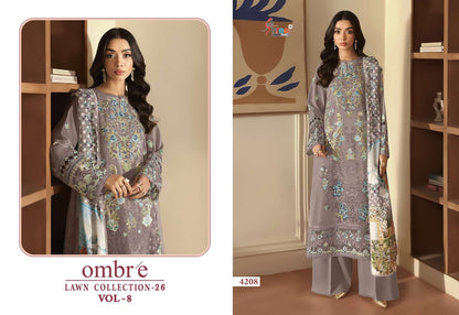 Ombre Vol 8 Lawn Collection 26 Shree Fabs Cotton Pakistani Salwar Suits Wholesale