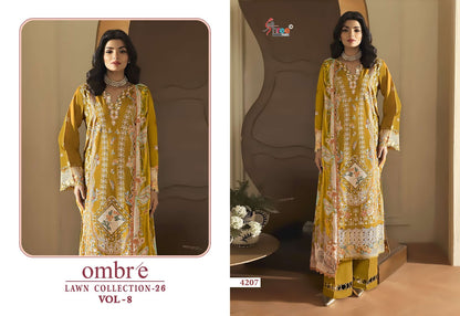 Ombre Vol 8 Lawn Collection 26 Shree Fabs Cotton Pakistani Salwar Suits Wholesale