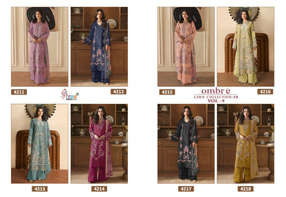 Ombre Vol 9 Lawn Collection 26 Shree Fabs Cotton Pakistani Salwar Suits Wholesale Price