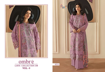 Ombre Vol 9 Lawn Collection 26 Shree Fabs Cotton Pakistani Salwar Suits Wholesale Price