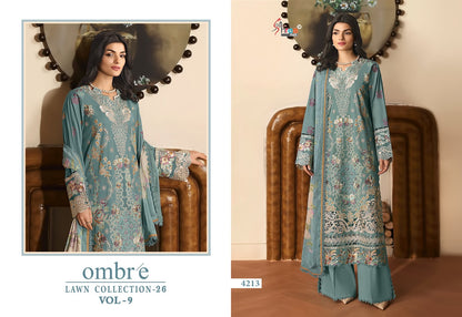 Ombre Vol 9 Lawn Collection 26 Shree Fabs Cotton Pakistani Salwar Suits Wholesale Price