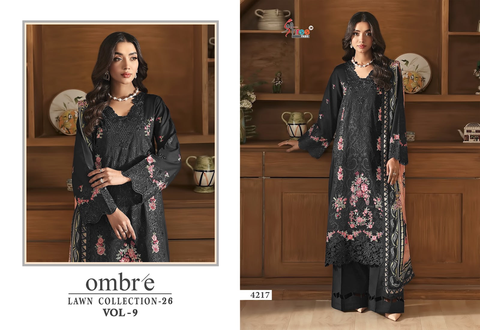 Ombre Vol 9 Lawn Collection 26 Shree Fabs Cotton Pakistani Salwar Suits Wholesale Price