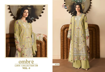 Ombre Vol 9 Lawn Collection 26 Shree Fabs Cotton Pakistani Salwar Suits Wholesale Price