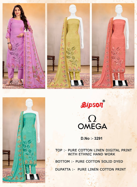 Omega 3291 Bipson Prints Linen Pant Style Suits Wholesaler India