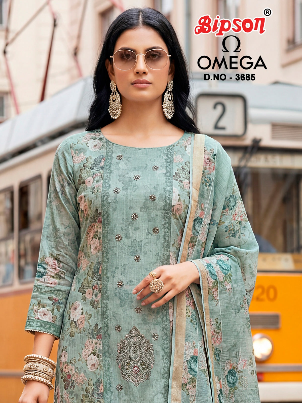 Omega 3684 Bipson Prints Pure Linen Pant Style Suits Exporter Ahmedabad
