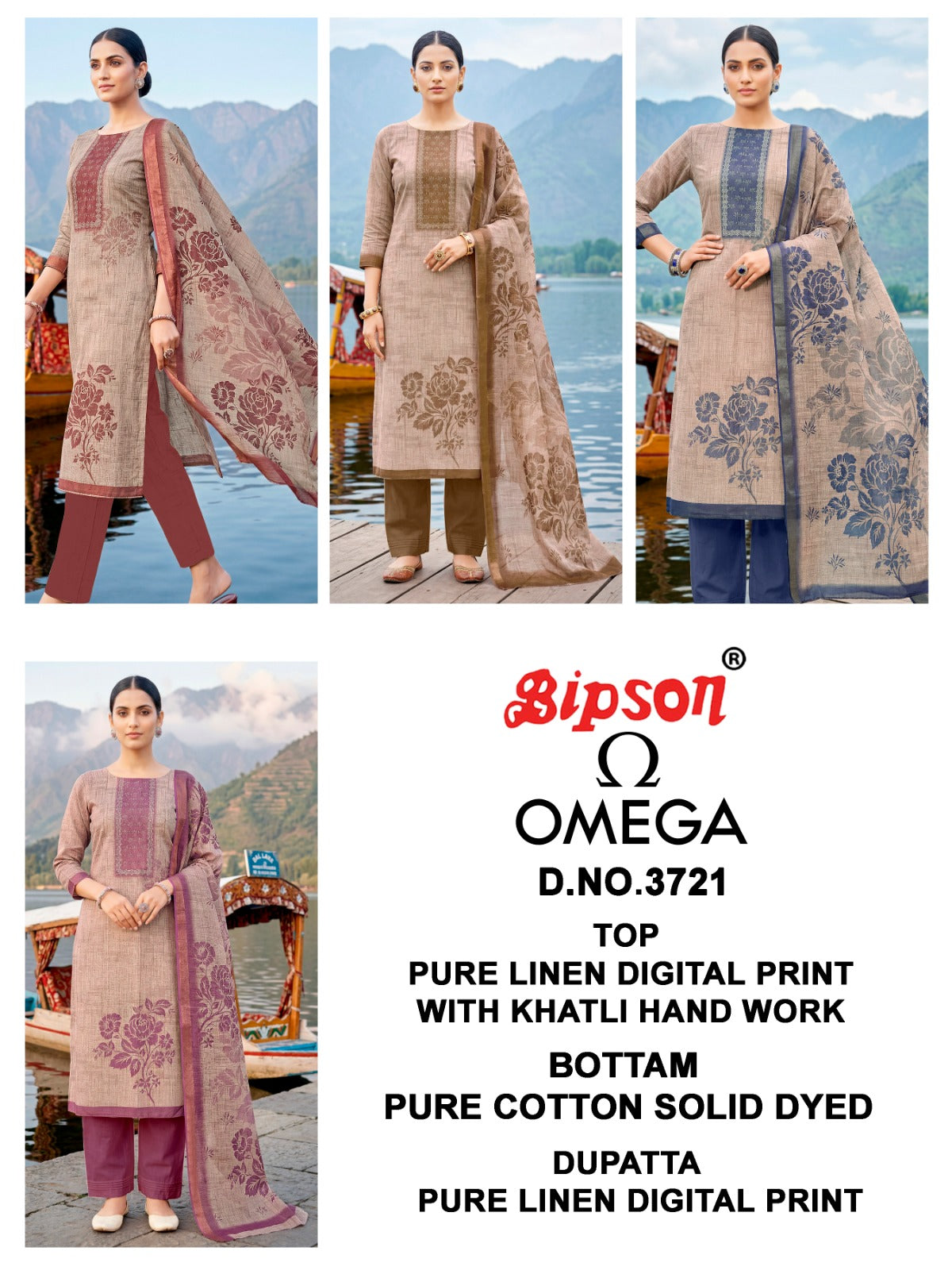 Omega 3721 Bipson Prints Lilen Pant Style Suits Wholesaler India