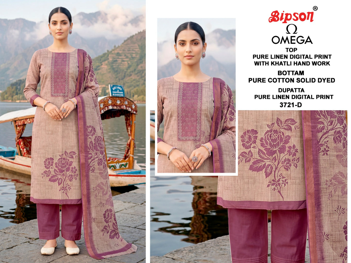 Omega 3721 Bipson Prints Lilen Pant Style Suits Wholesaler India