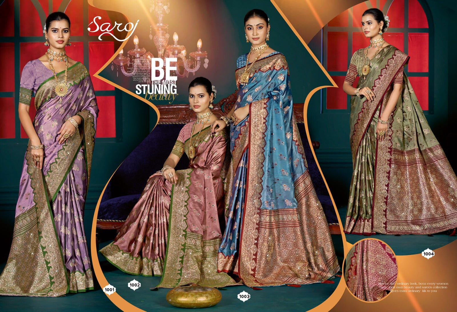 Omega Satin Saroski Vol 1 Saroj Satin Sarees Manufacturer Ahmedabad