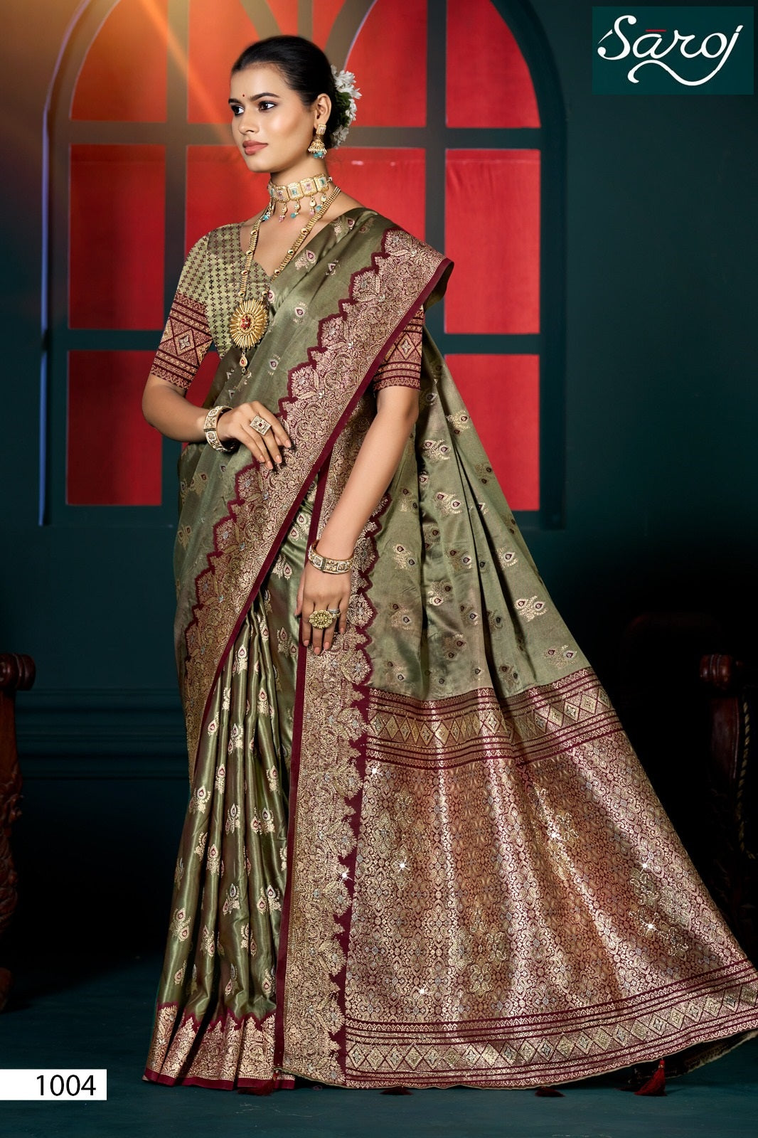 Omega Satin Saroski Vol 1 Saroj Satin Sarees Manufacturer Ahmedabad