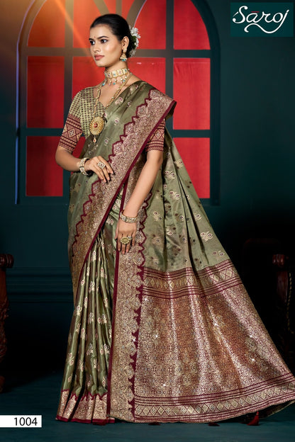 Omega Satin Saroski Vol 1 Saroj Satin Sarees Manufacturer Ahmedabad