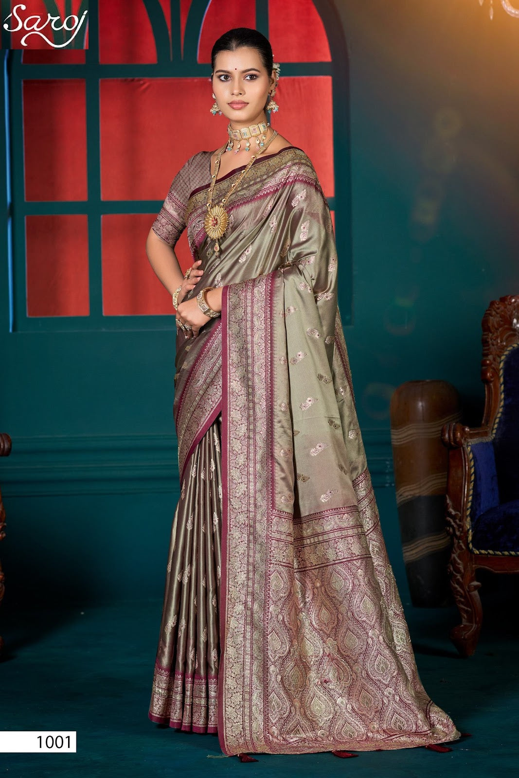 Omega Satin Saroski Vol 3 Saroj Sarees Exporter Ahmedabad