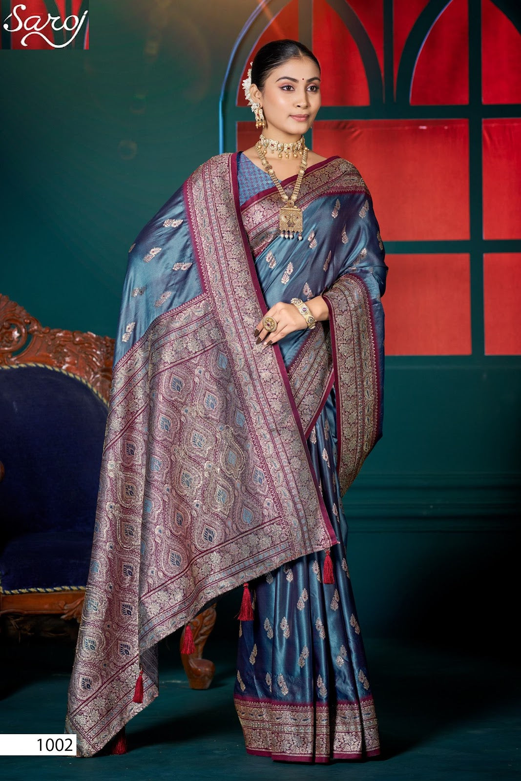 Omega Satin Saroski Vol 3 Saroj Sarees Exporter Ahmedabad