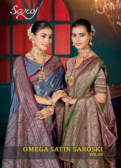Omega Satin Saroski Vol 3 Saroj Sarees Exporter Ahmedabad