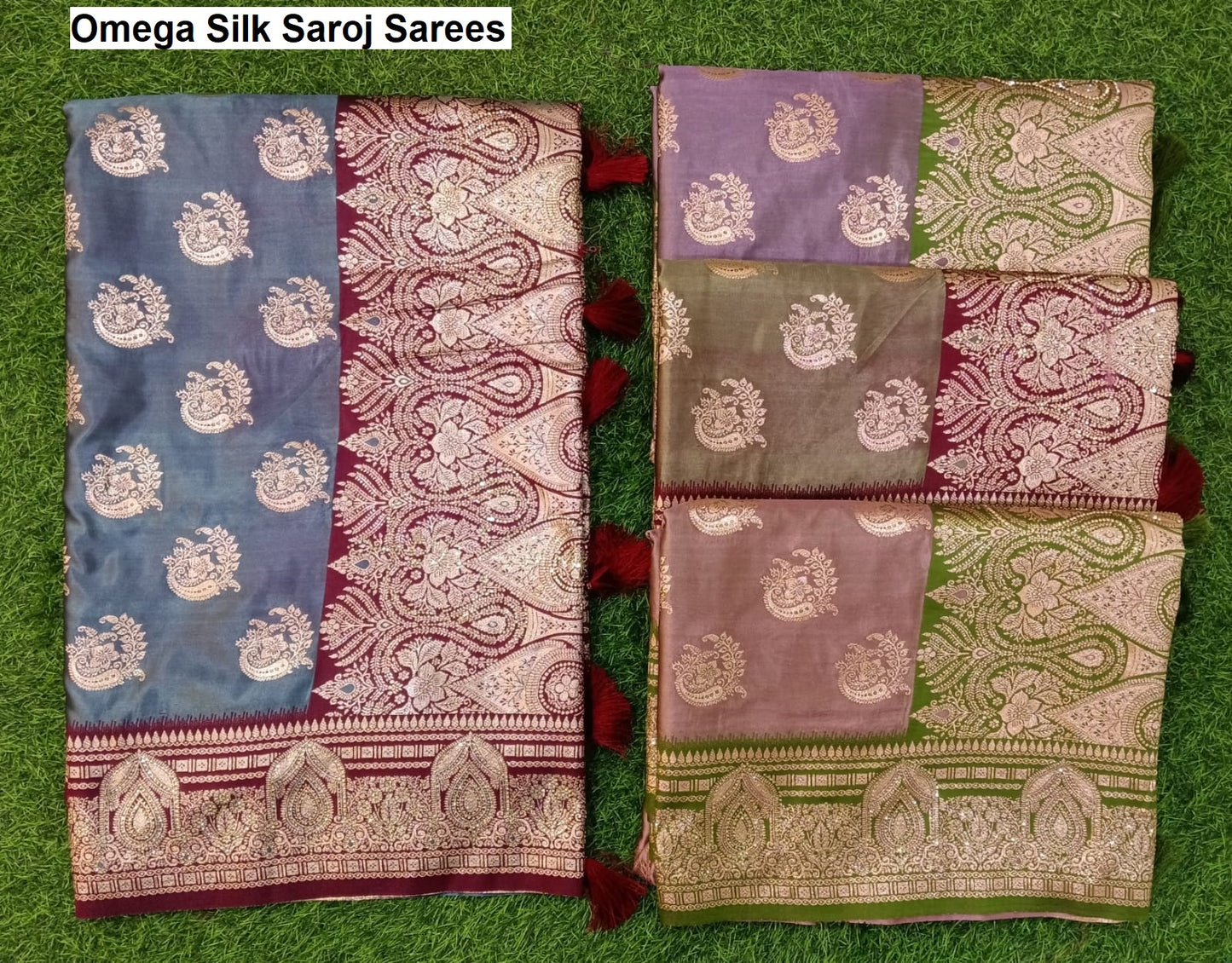 Omega Silk Saroj Satin Sarees Wholesale Rate