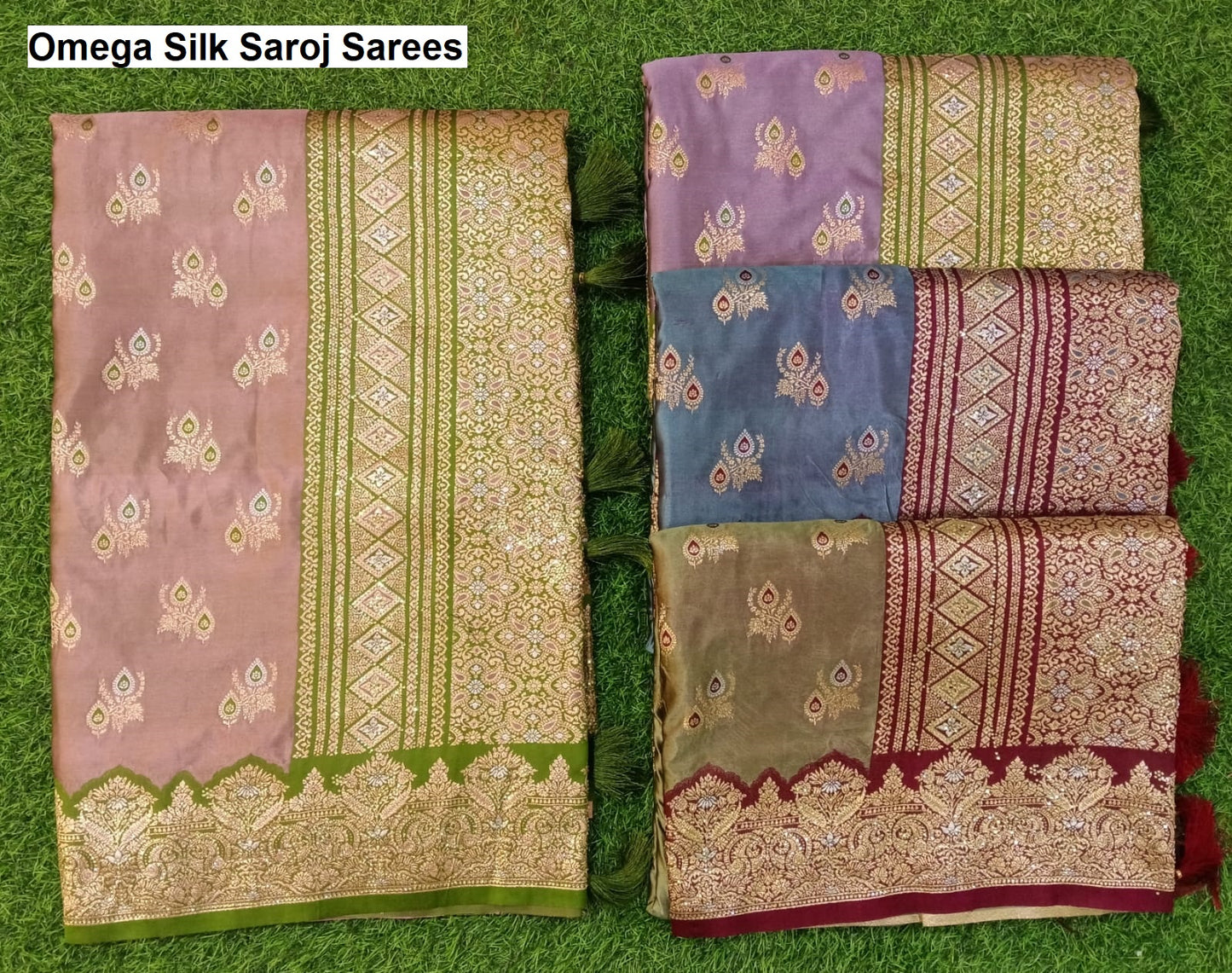 Omega Silk Saroj Satin Sarees Wholesale Rate
