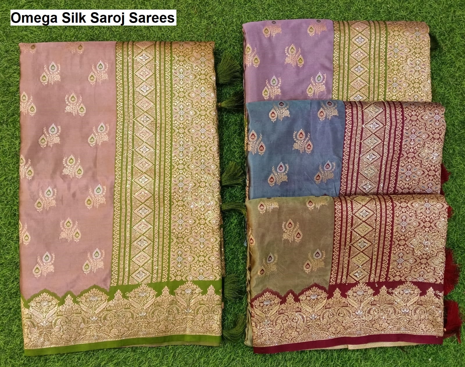 Omega Silk Saroj Satin Sarees Wholesale Rate