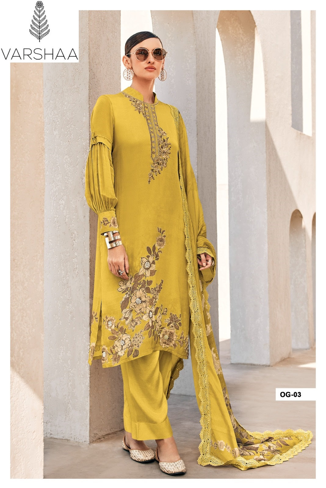 Omega Varshaa Mul Chanderi Pant Style Suits Wholesale Price