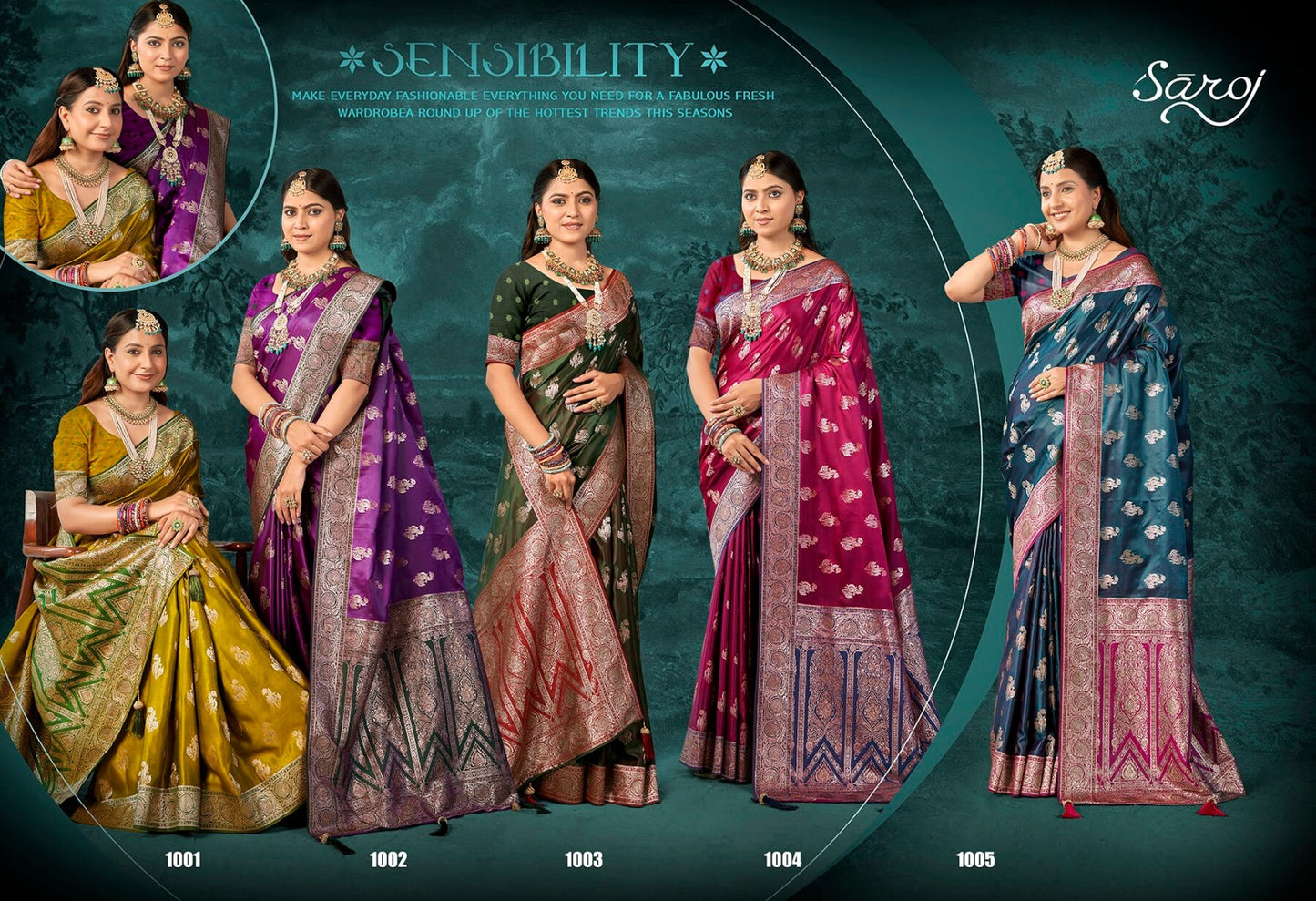 Omkara Satin Saroski Vol 1 Saroj Silk Sarees Exporter Ahmedabad