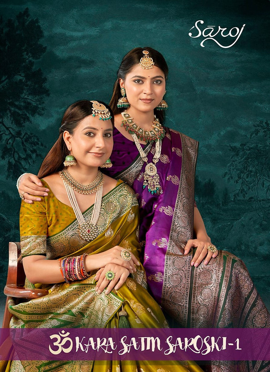 Omkara Satin Saroski Vol 1 Saroj Silk Sarees Exporter Ahmedabad